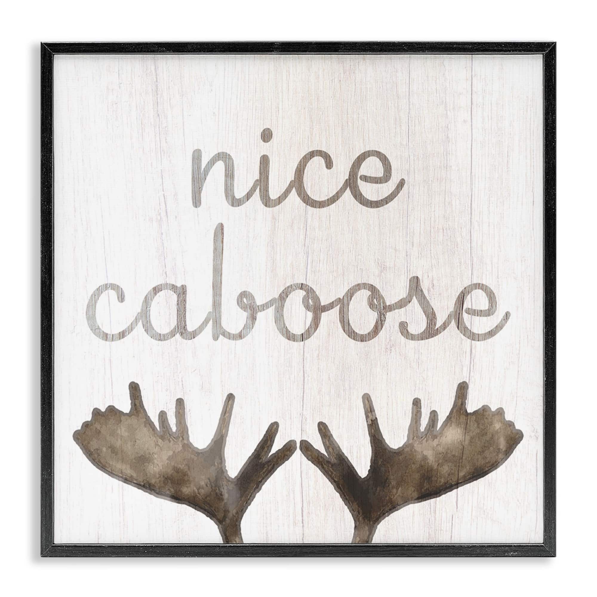 Stupell Industries Nice Caboose Bathroom Moose Antlers Framed Giclee Art